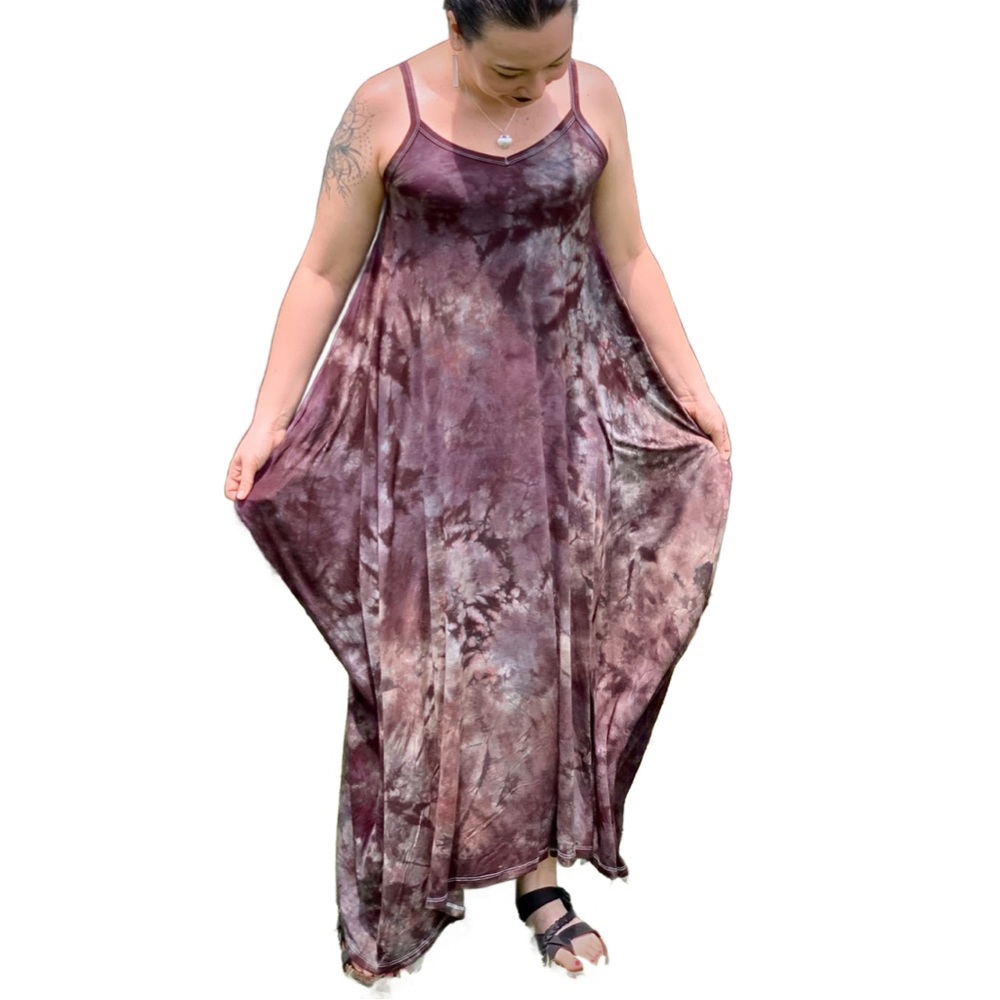 Tie Dye Gray and Black Maxi Dress - Picture 3 of 13